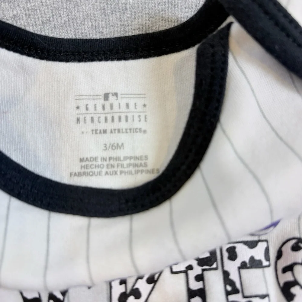 MLB Genuine Merchandise Gray Colorado Rockies Bodysuit 3-6 Months Short Sleeve